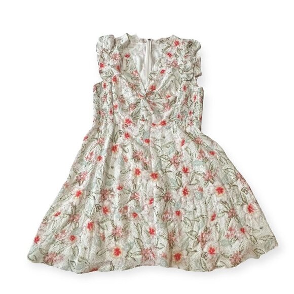 Rebecca Taylor Kamea Stretch Silk Dress In Snow Combo, Size 14, New with tag - Picture 9 of 16